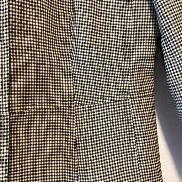 Vintage Talbots 100% Wool Shepard's Check Button Down Peplum Blazer Sz 2 Gingham - Picture 6 of 7
